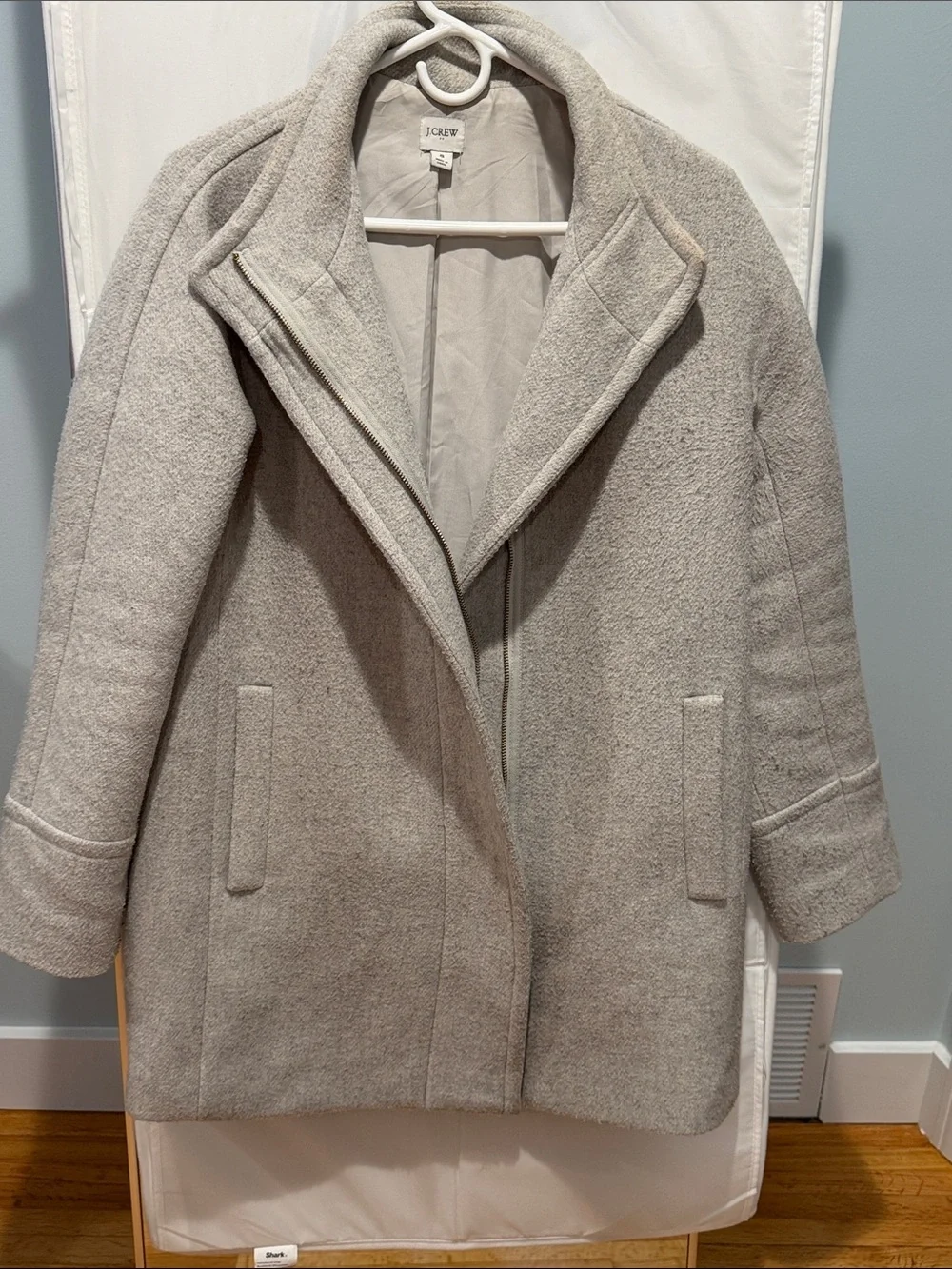 J. Crew Light Gray Wool-Blend Stand Collar Pea Coat - Picture 4 of 9